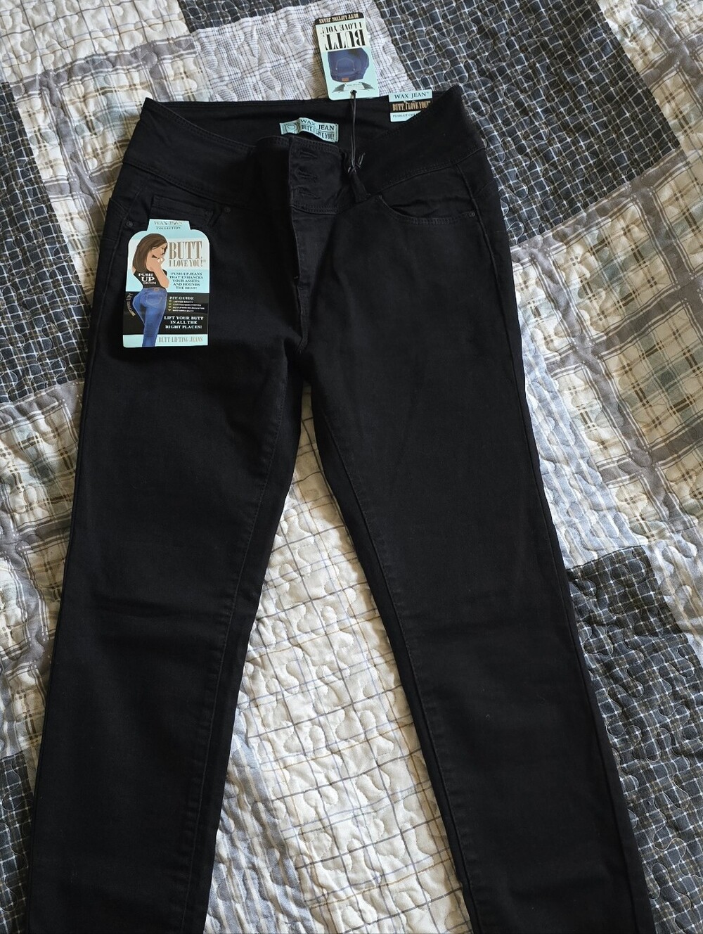Wax Jean Women's Skinny Jeans - Jet Black Butt Lift